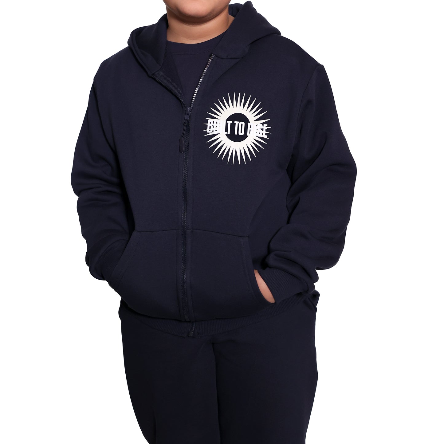 Kids Zip Hoodie - Navy